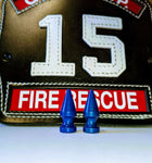 Blue 100% brass Bourke Spikes fire helmet, hardcore hardware, Leather