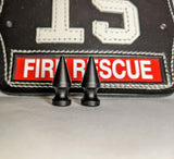 Flat Black 100% brass Bourke Spikes fire helmet, hardcore hardware, Leather