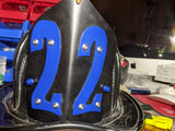Blue 100% brass acorns fire helmet for shield post